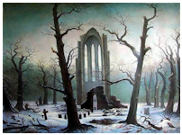 Caspar David Friedrich - Cimetière de couvent sous la neige